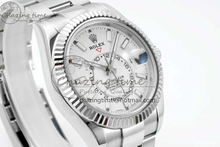 0124 Unisex Skydweller SS Noob Best Edition White Dial on SS Oyster Bracelet A23J 2288